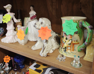 A selection of Ornamnets for sale in the Treasure Chest Eastbourne